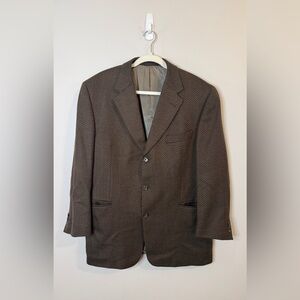 Vtg Jhane Barnes Platinum Collection Tweed Herringbone Sports Coat Sz 40S